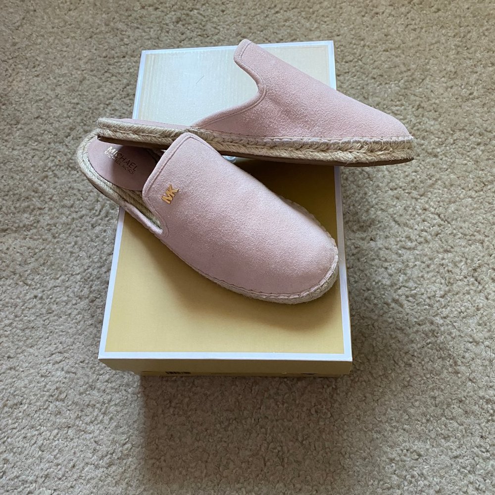 NWT Michael Kors Hastings Pink Suede Slide - Picture 4 of 12